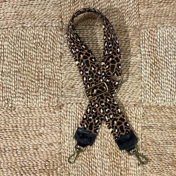 Bandoulière de sac léopard noir