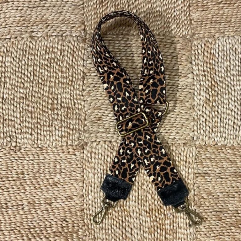 Bandoulière de sac léopard noir