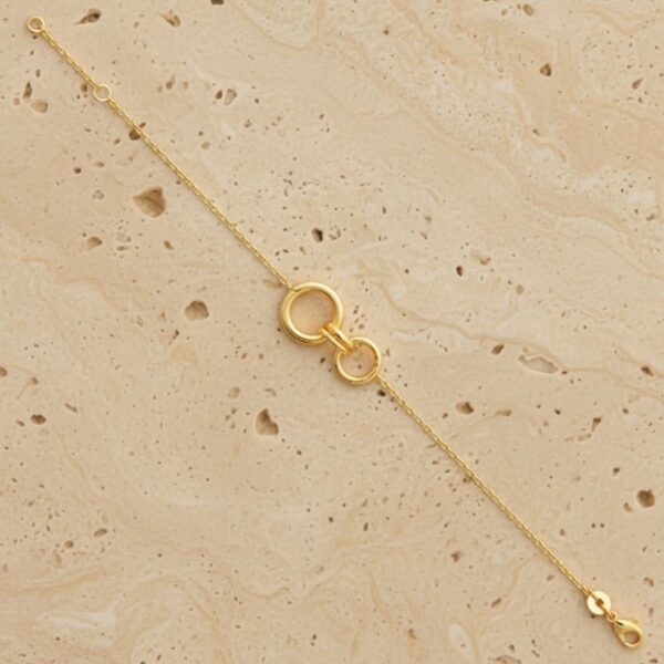 bracelet pour femme en plaqué or 18 carats orné d'un double anneau