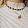 Collier Lina rhodonite & œil de tigre Collier Lina rhodonite & œil de tigre