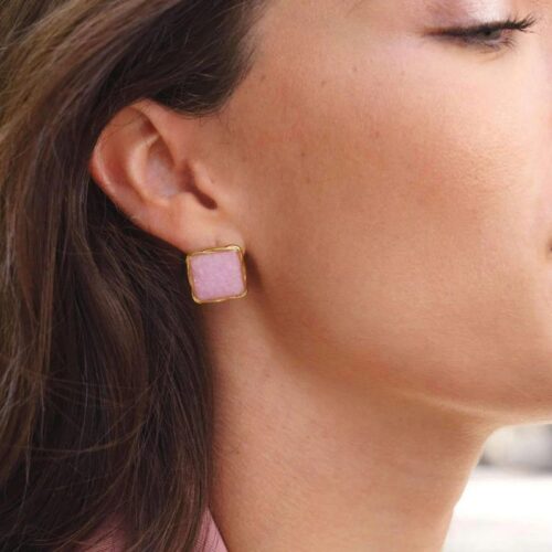 boucles d'oreilles rhodonite