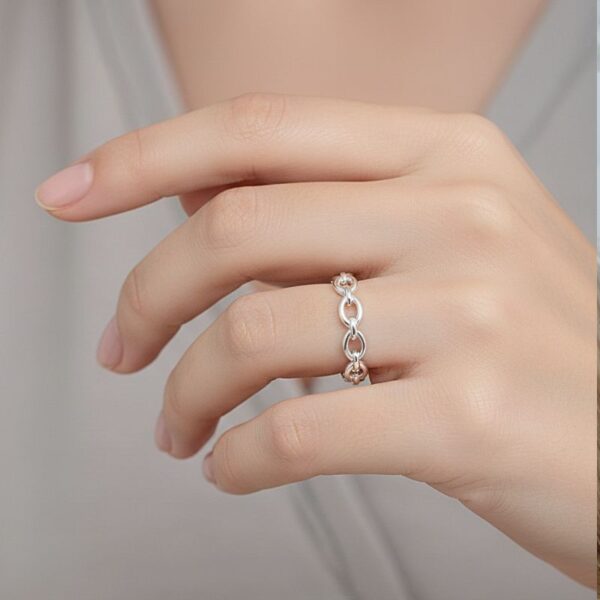 bague pour femme en argent 925 maille chaine