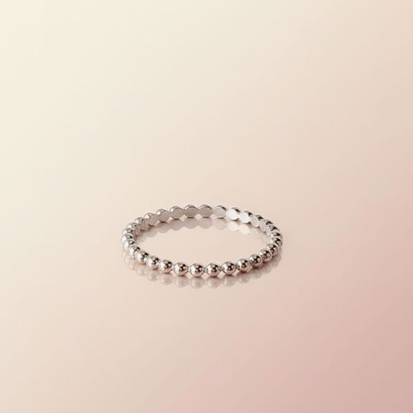 Bague fine maille boule argent 925
