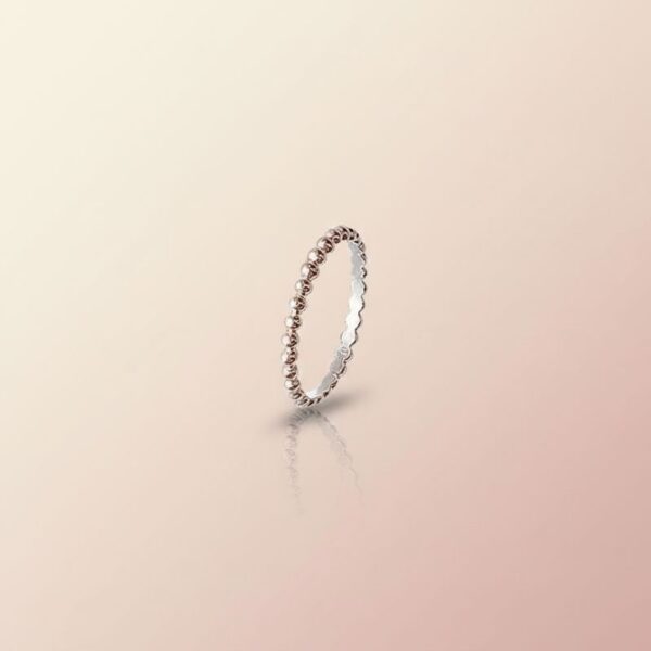 Bague fine maille boule argent 925