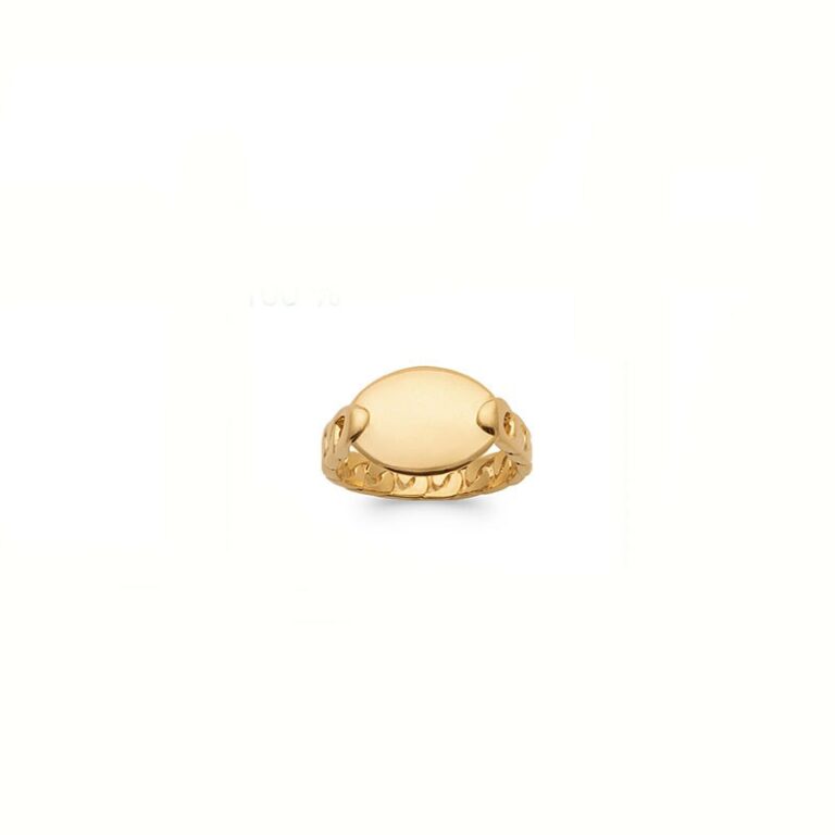 bague pour femme en plaqué or 18 carats maille anglaise style chevalière