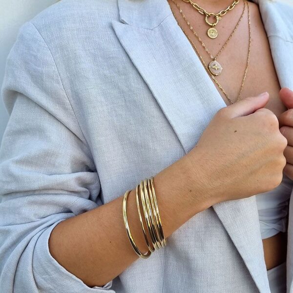 bracelet jonc acier epais