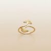 bague pour femme plaqué or 18 carats motif feuille de ginkgo