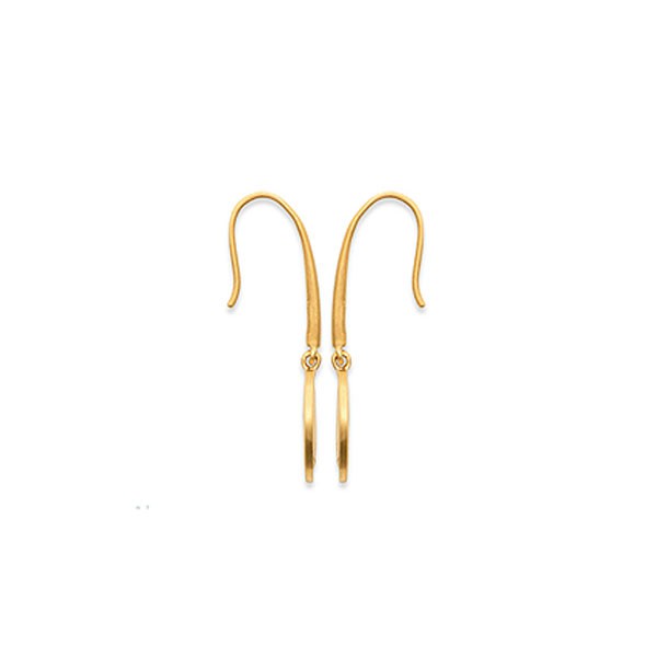 boucles d'oreilles en plaqué or brossé orné d'une médaille avec étoile zirconium blanc