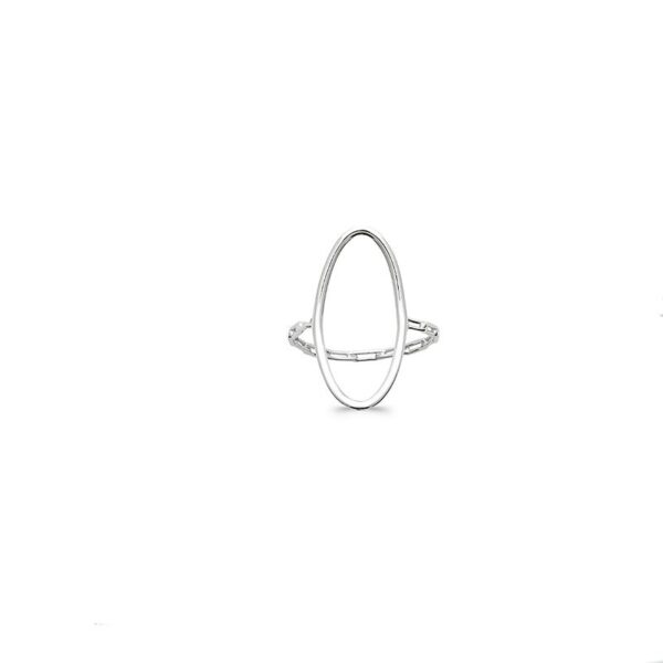 bague pour femme en argent 925 rhodié forme ellipse