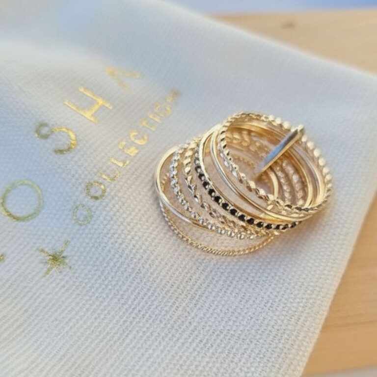 bague pour femme en plaqué or 18 carats semainier avec rang zirconium noir