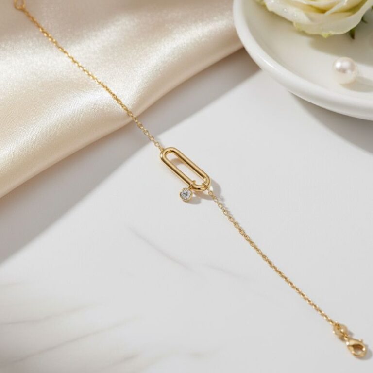 Bracelet plaqué or femme avec zirconium chic Zosha Collection