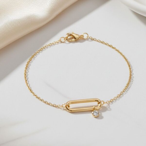 Bracelet plaqué or femme avec zirconium chic Zosha Collection