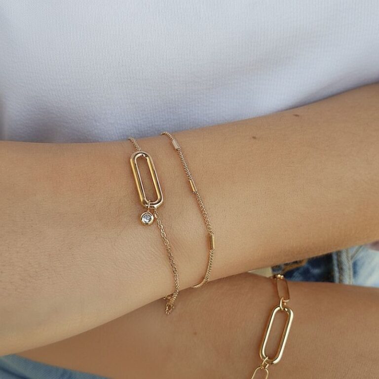 Bracelet plaqué or femme avec zirconium chic Zosha Collection