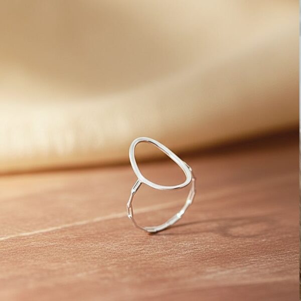 bague pour femme en argent 925 rhodié forme ellipse