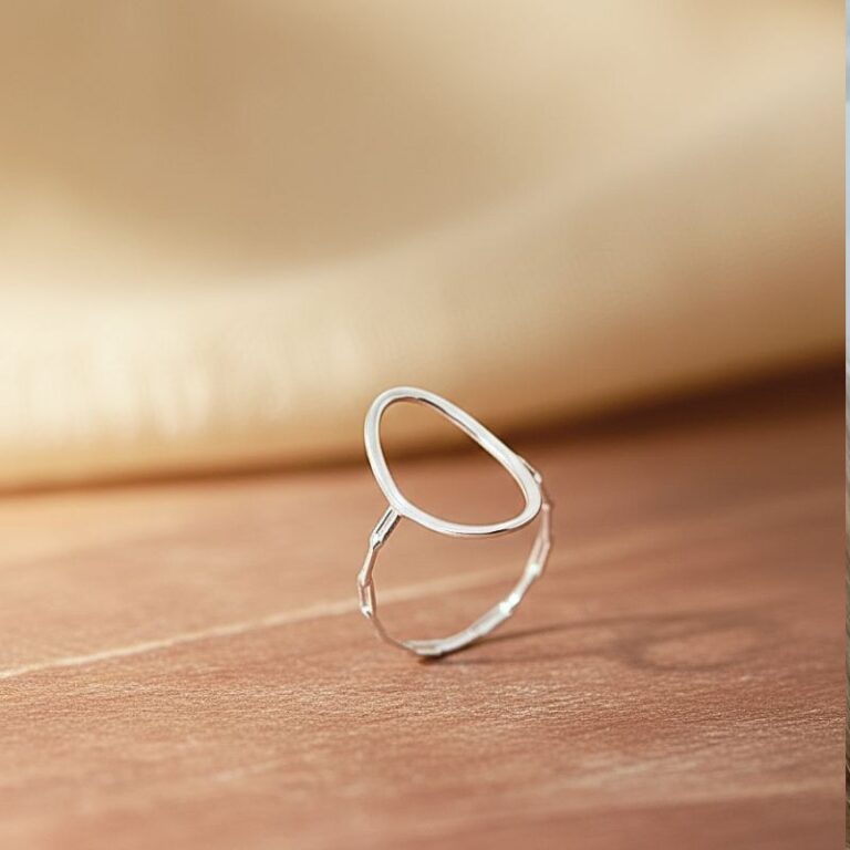 bague pour femme en argent 925 rhodié forme ellipse