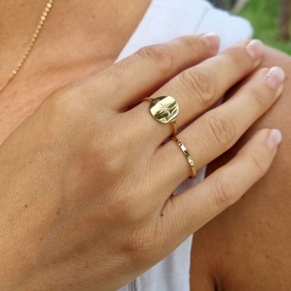 bague or anneau martelé