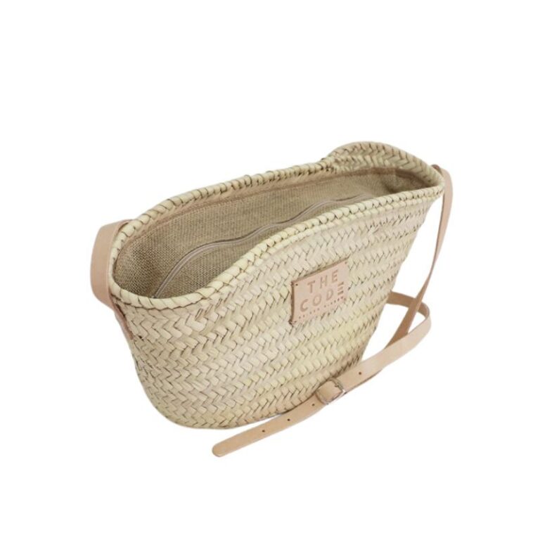 Panier paille & cuir Mallorca