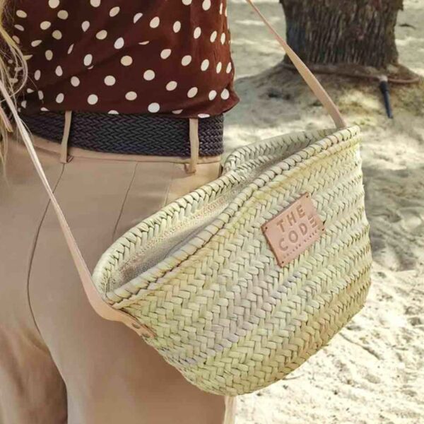 panier paille et cuir Mallorca