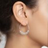 boucles d'oreilles créoles en argent 925 motif épi de laurier