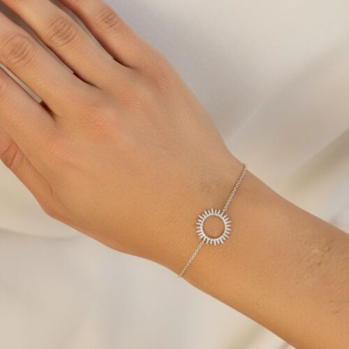 bracelet en argent médaille soleil