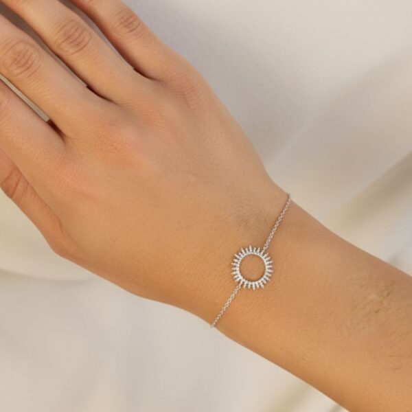 bracelet en argent médaille soleil