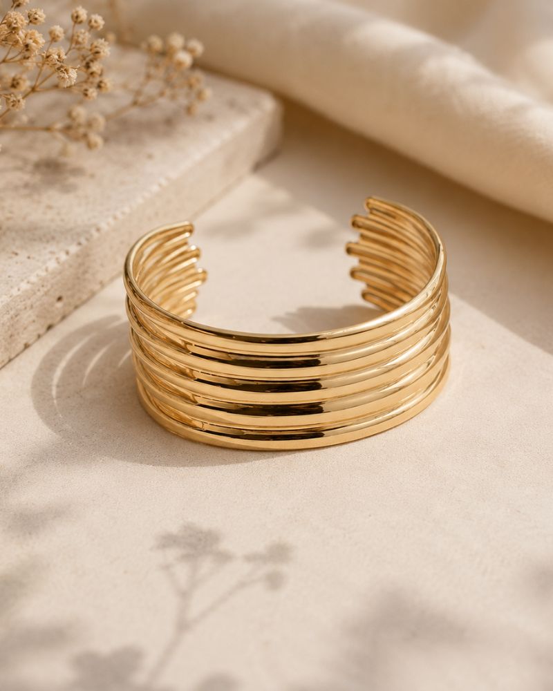 bracelet manchette léonia bohm paris bijou acier inoxydable