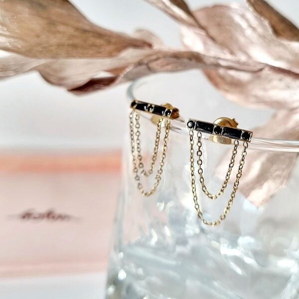 boucles d'oreilles zirconium noir