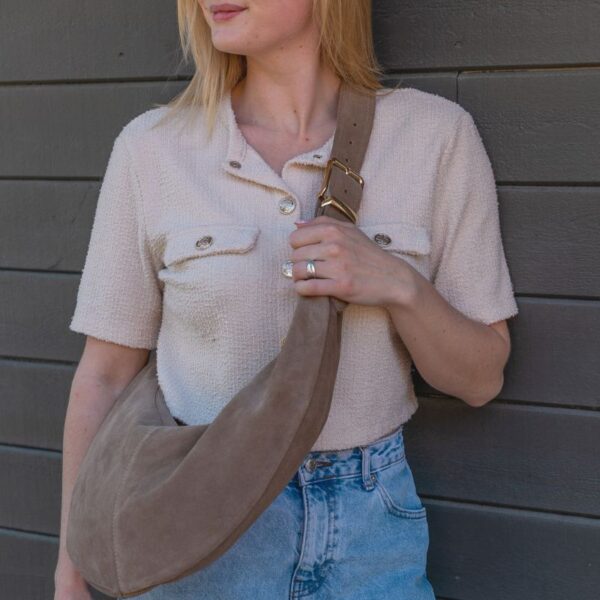Sac demi lune nubuck Ariana