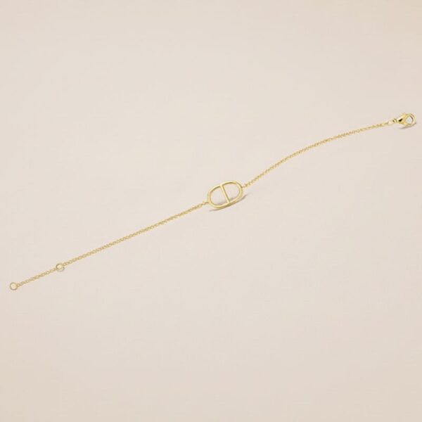 bracelet plaqué or 18 carats pour femme maille marine stylisée CD