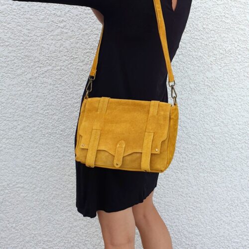 sac messenger moutarde