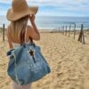 sac de plage toile denim xl
