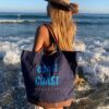 sac de plage en toile recyclée impirmé coast to coast