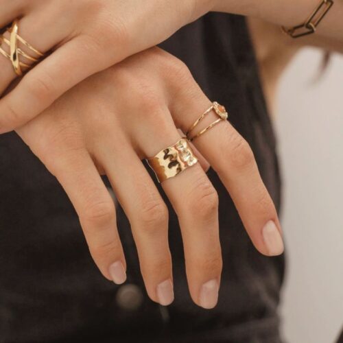 bague martelée Saphira