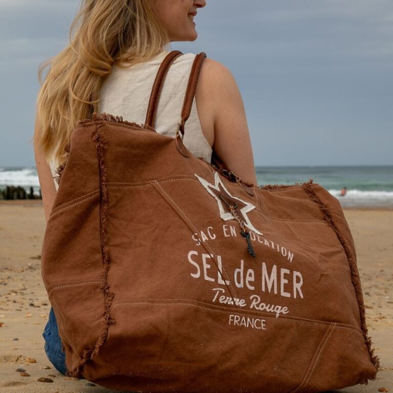 sac de plage sel de mer XL marron pecan