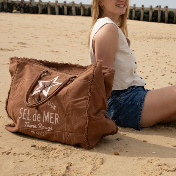 sac de plage sel de mer XL marron pecan