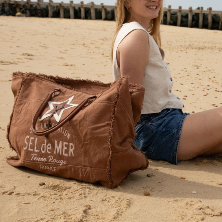 sac de plage sel de mer XL marron pecan