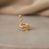 bague d'oreille motif serpent en plaqué or 18 carats