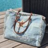 sac plage toile Denim terre rouge