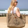 cabas de plage Terre Rouge format xl couleur tabac