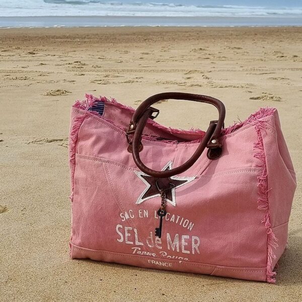 sac de plage sel de mer rose