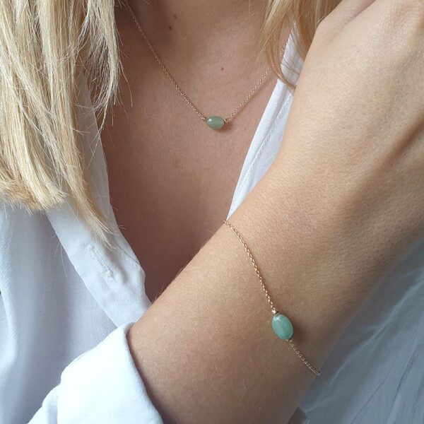 Collier Or Quartzite vert