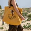 sac de plage femme XL jaune
