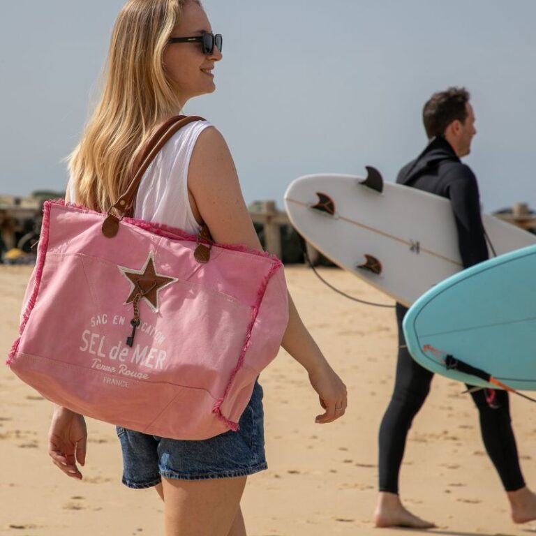 sac de plage sel de mer rose