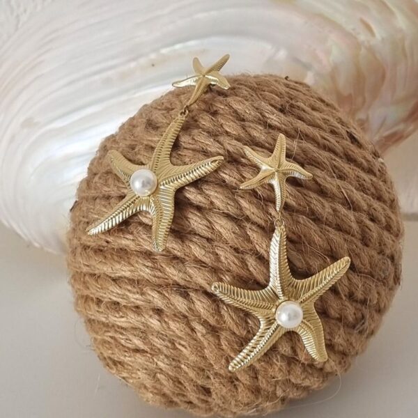 boucles d'oreilles tendance coquillage étoile de mer et nacre mile mila