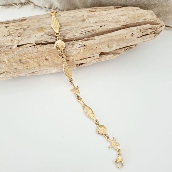 bracelet d'été poissons pampilles coquillage mile mila