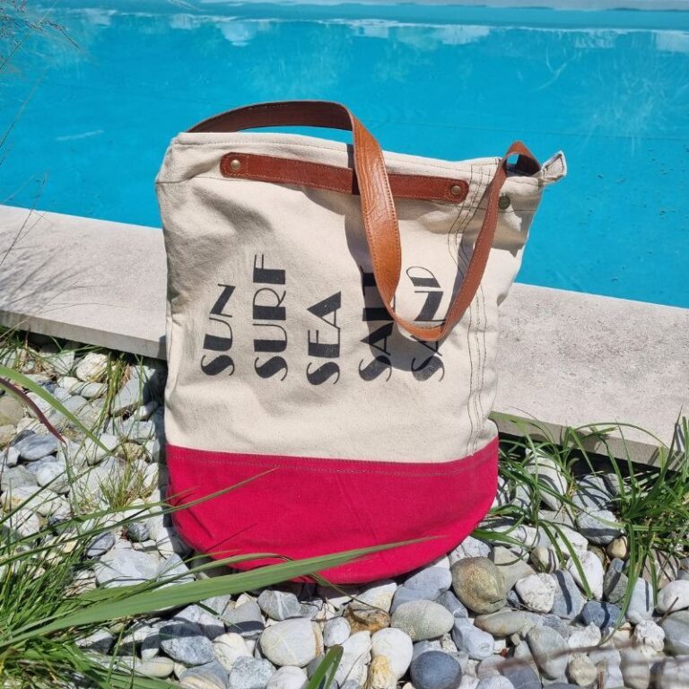 sac de plage ou piscine bicolore imprimé Sea Surf Salt Sand