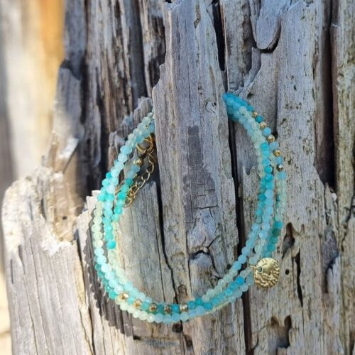 bracelet multitours perles amazonite mile mila effet accumulation