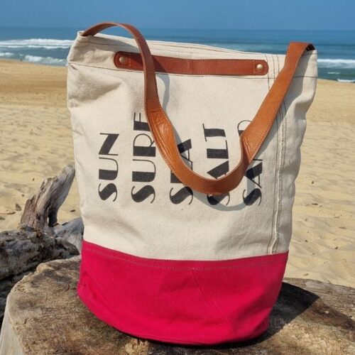 sac de plage ou piscine bicolore imprimé Sea Surf Salt Sand