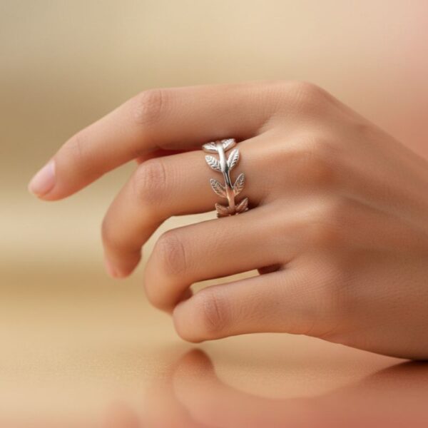 bague pour femme en argent 925 rhodié motif épi