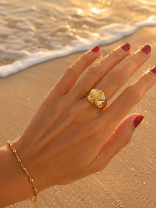 bague étoile de mer dorée bague étoile de mer dorée mile mila